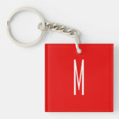 Porte-clés Lettre initiale Monogramme Style moderne Rouge Bla (Devant)