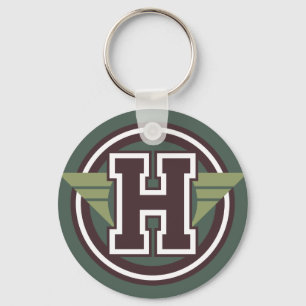 Porte-clés Lettre initiale personnalisée "H" monogramme perso