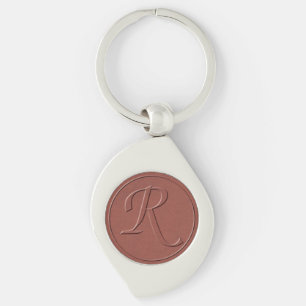 Porte-clés LETTRE INITIALE R Faux En Cuir Embossé Imprimer