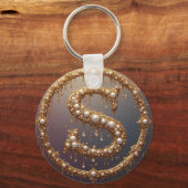 Porte-clés Lettre initiale S en monogramme doré (Recto)