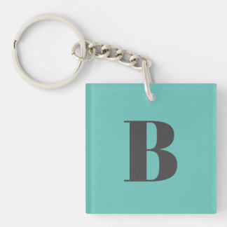 PORTE-CLÉS LETTRE INITIALE TURQUOISE CLAIRE UNIQUE
