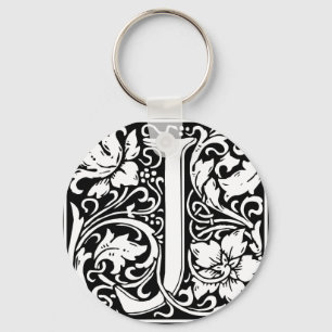 Porte-clés Lettre J Monogramme médiéval Art Nouveau