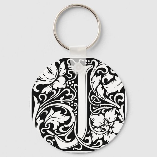 Porte-clés Lettre J Monogramme médiéval Art Nouveau (Recto)