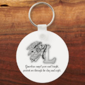 Porte-clés Lettre L ange monogramme alphabet initial (Recto)