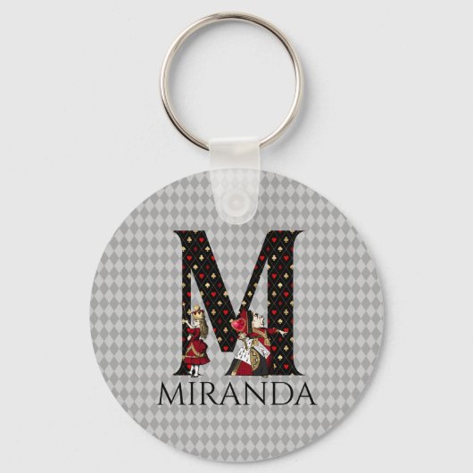 Porte-clés LETTRE M DU WONDELAND ALice & Reine DES COEURS (Recto)