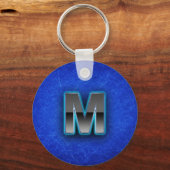 Porte-clés Lettre M - édition bleu néon (Recto)