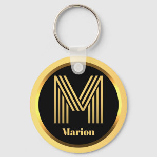Porte-clés Lettre M or monogramme Personnalisée