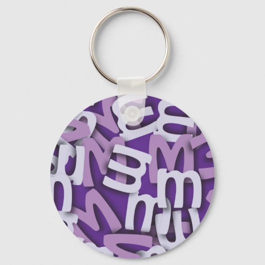 Porte-clés Lettre M violet (Recto)