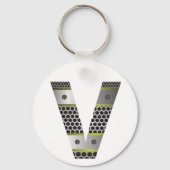 Porte-clés LETTRE Métal Industriel V Porte - clé (Recto)