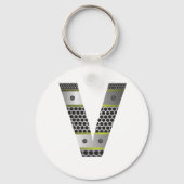 Porte-clés LETTRE Métal Industriel V Porte - clé (Verso)