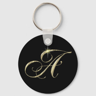 Porte-clés Lettre Monogramme D'Or A
