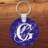 Porte-clés Lettre monogramme G Rose bleu Porte - clé (Recto)