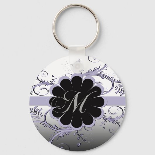 Porte-clés Lettre monogramme M Violet (Recto)