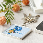 Porte-clés LETTRE MONOGRAPHIQUE DE PARROT DE PÂSSERIE Bleue P (Côté)