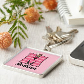 Porte-clés LETTRE MONOGRAPHIQUE D'Oie Rose POUR ENFANT M (Côté)