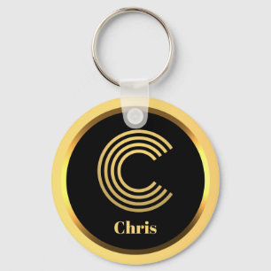 Porte-clés LETTRE MONOGRAPHIQUE D'OR C Porte - clé Personnali