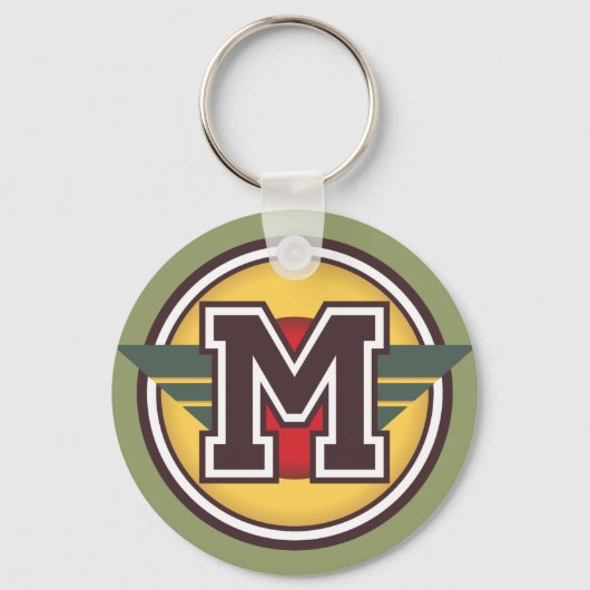 Porte-clés Lettre monographique M initiale personnalisée (Recto)
