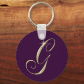 Porte-clés LETTRE MONOGRAPHIQUE OR G Initiales (Recto)