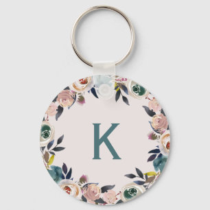 Porte-clés Lettre monographique personnalisée Floral Chic Lad