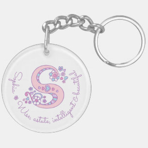 Porte-clés Lettre monographique Sophia S nom et signification