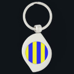 Porte-clés Lettre nautique G (golf) de drapeau<br><div class="desc">Porte - clé nautique de la lettre G (golf) de drapeau. Lettre marine G (golf) de symbole de drapeau de signe avec les discriminations raciales bleues jaunes verticales. Fait à une grande initiale de nom de monogramme le cadeau nautique pour votre ami de navigation de voilier ou membres de la...</div>