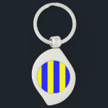 Porte-clés Lettre nautique G (golf) de drapeau<br><div class="desc">Porte - clé nautique de la lettre G (golf) de drapeau. Lettre marine G (golf) de symbole de drapeau de signe avec les discriminations raciales bleues jaunes verticales. Fait à une grande initiale de nom de monogramme le cadeau nautique pour votre ami de navigation de voilier ou membres de la...</div>