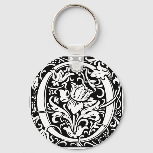 Porte-clés Lettre O Monogramme Médiéval Art Nouveau (Recto)