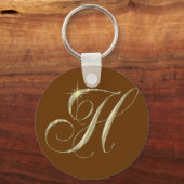 Porte-clés Lettre or H Monogramme Cadeau initial (Recto)