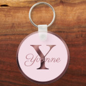 Porte-clés Lettre or Rose rose élégant Y (Recto)