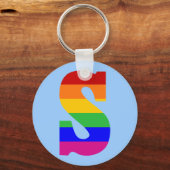 Porte-clés Lettre S arc-en-ciel (Recto)