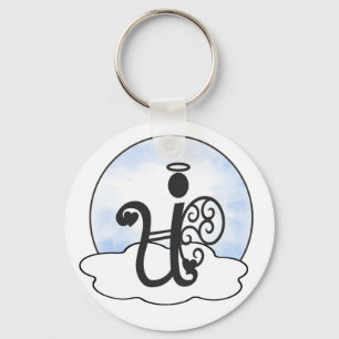 Porte-clés Lettre U Alphabet initial Monogramme w Angel Nuage