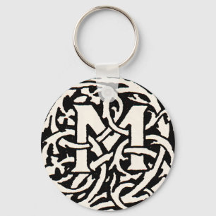 Porte-clés LETTRE vintage M ART NOUVEAU