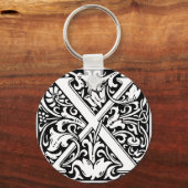 Porte-clés Lettre X Monogramme médiéval Art Nouveau (Recto)