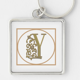 Porte-clés LETTRE Y MONOGRAM Beau Mariage Nouveau Accueil Cad