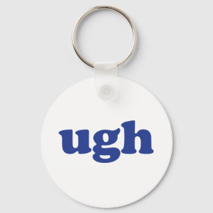 Porte-clés Lettres bleues "Ugh" blanches