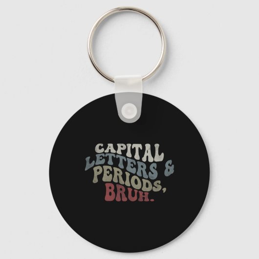 Porte-clés Lettres Majuscules Et Points Bruh (Recto)