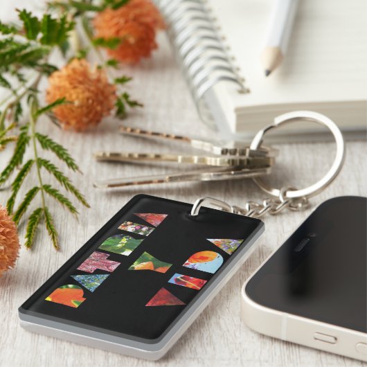 Porte-clés Lettres Patria y Vida Black Floral (Devant droit)