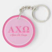 Porte-clés Lettres roses d'Omega de Chi d'Alphi (Dos)