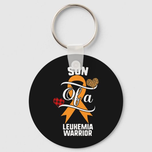 Porte-clés Leucémie du Fils Léopard Buffalo Plaid Famille (Recto)