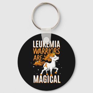 Porte-clés Leucémie guerrier Magique Unicorne Orange Ruban He
