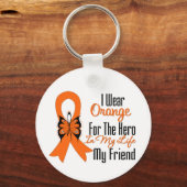 Porte-clés Leucémie Orange Ribbon Hero Mon ami (Recto)