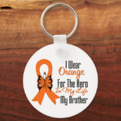 Porte-clés Leucémie Orange Ribbon Hero Mon frère (Recto)