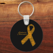 Porte-clés Leucémie Sensibilisation ruban orange combat espoi (Recto)