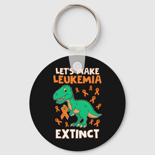 Porte-clés Leukemia Dinosaur Orange Ribbon Hématologue Repti (Recto)