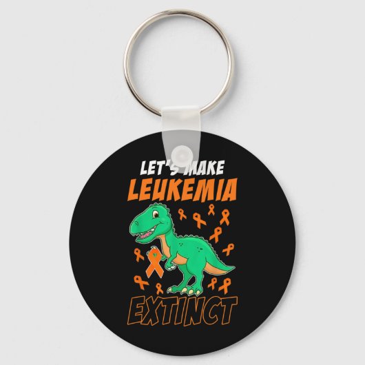 Porte-clés Leukemia Dinosaur Orange Ribbon Hématologue Repti (Recto)