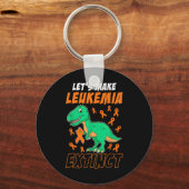 Porte-clés Leukemia Dinosaur Orange Ribbon Hématologue Repti (Recto)