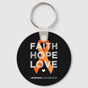 Porte-clés Leukemia Faith Hope Love Orange Ruban Leukemia Aw