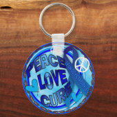 Porte-clés Leukodystrophie CONSCIENCE PAIX AMOUR CURE (Recto)