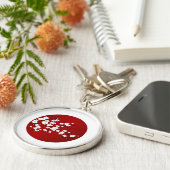 Porte-clés Levée soleil cerisier fleurs rouge noir blanc (Côté)