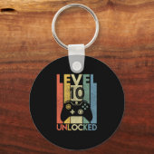 Porte-clés Level 10 Unlocked Shirt Funny Video Gamer 10th Bir (Recto)